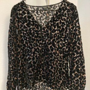 Velvet Leopard Sheer Blouse